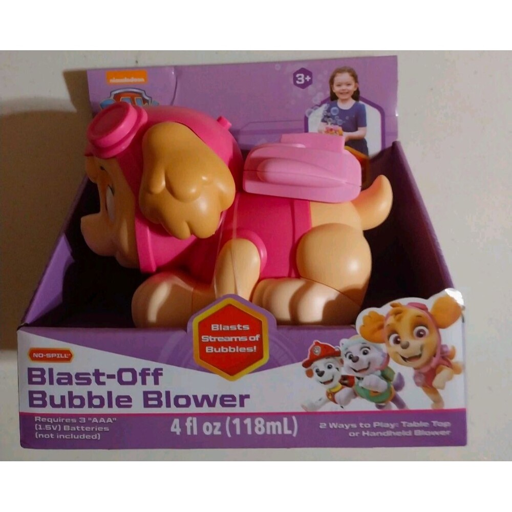Skye from Paw Patrol Nickelodeon Blast-Off Bubble Blower New In Box